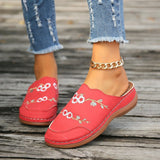 Zingj Size Small Flower Semi-Slippers Women's Womens Slippers Large Size Thick-Soled Baotou Women's