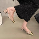 Zingj Thick With Late Night Gentle Baotou Sandals Fairy Shoes 2024 New Spring And Summer Temperament Small Fragrant Wind Single Shoes-Outfit