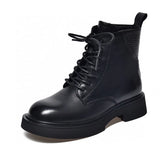 Zingj Martin Boots Girls 2023 Autumn And Winter New Tie With Casual Head Cowhide Short Boots Comfortable Cotton