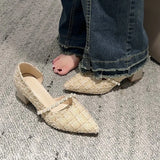 Zingj Fragrant Wind Single Shoes Female Spring 2023 New Pearl Fairy Shoes Tip Shallow Mouth Side Empty Fashion High Heels-Outfit