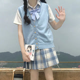 Women Sweater Vests Embroidery V-neck Preppy Style Fashionable All-match Ulzzang Schoolgirls JK Streetwear Kawaii Sweet