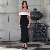 Color Casual Shoulder Dress 2024 Spring New Slimming Bag Hip