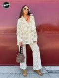 Women's Floral Hollowed Out Crochet Knitted Shirt Fashion Lapel Single Breasted Outwear 2024 Summer High Street Sweater
