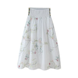 Summer Flower Embroidered Shirt 5770037 Embroidered Flute Skirt
