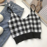 Fashion Women's Club Tank Tops Solid V neck Letter Sleevless Camisoles Tube Crop Top Bralette Sexy Ladies Summer