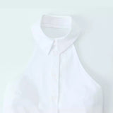 New Spring Style Hanging Neck Trench Coat Fabric Bare-Back Bow Coat