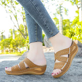 Yard Sandals And Slippers Women's Slope Heels, Fish Mouth, Thick Soles, Large Size Shoes, Multi-Color Optional Embroidery, Cold Slippers,