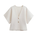 2025 Fashion Street V-Neck Simple Knitted Coat Women's