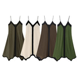 New Color Matching Fashion Suspender Dress