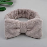 New OMG Letter Coral Fleece Wash Face Bow Hairbands For Women Girls Headbands Headwear Hair Bands Turban Hair