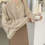 T-shirts Women Chic Elegant Simple Long Sleeve Spring Fall Basic Ladies Top All-match OL Korean Trendy Teens Tee
