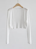 Zingj Silk Cardigan Long-Sleeved Buttonless Shawl Ultra-Thin Knitted Sunscreen Shirt With V-Collar Of Women's Air-Conditioning