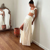 Zingj Summer New French Temperament Short Style Show Thin Waist Sling Top Beach Holiday Wind Skirt