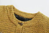 New Textured Button Decoration Short Woolen Jacket