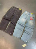 Zingj Straight Jeans For Men Retro Hip-Hop Goth Street Clothing Harajuku Men's Casual Pants 211-1-Outfit