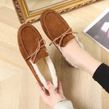Autumn And Winter New Retro Velvet Thickened Warm Student Flat Cotton Shoes With One Foot Shallow Bean