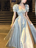 Elegant Princess Evening Party Dress Women Vintage Romantic Prom Vestidos Korean A-line Graduation Dresses Summer