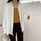 Women Breathable Designer Chiffon Shirts Womens Loose Elegant All-match Chic Stylish Daily Shirt Ladies Streetwear