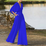 Zingj Winter New Women's Dress Jumpsuit Hot Style Deep V High