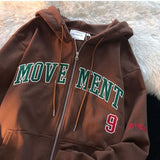 Print New Casual Top Vintage Y2K Simple Women Hoodies Korean Gray Autumn Thin Streetwear College Girls ins Lady