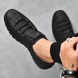 Zingj Handmade Shoes For Men's Outdoor Casual Shoes British Breathable Daddy Leather Shoes Big-Size Men's