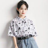 Chiffon Blouse Women 2023 Women's Summer Tunic Vintage Clothes Female Hawaiian Shirt with Short Sleeve Harajuku Top