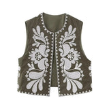 Summer Women's Wear Urban Leisure Vest Embroidered Cardigan