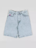 Year's Popular Style Men's Shorts Y2K Pants Original Gothic Hip-Hop Cartoon Pattern Embroidered Loose Denim