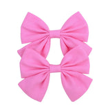 Lovely Baby Girls Print Flower Bohemian Style Bow BB Hair Clips Headwear Children Cute Cotton Hairpins Hair