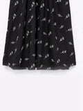 New Embroidered Bubble Sleeve Poplin Dress With Waist Length