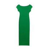 New Fitting Solid Color Medium And Long Version Knitted Dress
