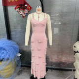 Women's New Sleeveless Dress Three-Dimensional Heavy Industry Knitted Back