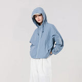 Ten-Twenty Fall Thin Hooded Trench Coat Bat Sleeve Sun Protection Suit Outdoor Short Jacket Jacket Women-Outfit