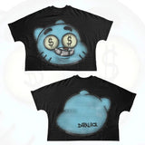 T-Shirt Hip-Hop Fun Cartoon Pattern Printing Oversized T-Shirt Original Gothic Cotton Short