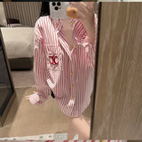 Blouses for Women Fashion 2024 Regular Fit Women's Chiffon Button Down Shirt with Casual Striped Design for