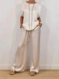 And Summer 2025 New Trendy Loose Shirt Broad Leg Trousers Casual
