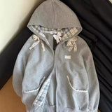 Women's Fashion Lace Bow Zipper JacketOutfit