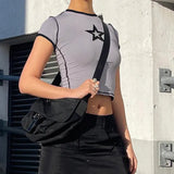 Stitched Star Print Baby Crop TopOutfit