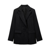 New Women's Double-Breasted Suit Jacket Straight Trousers 8194394