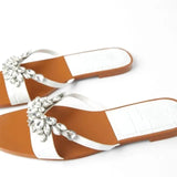ZARZ Women Flat Sandals Summer 2022 New Fashion Golden Round Toe Bow Sexy Outer Wear Sandals And Slippers Women Beach Luxury