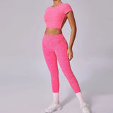 Zingj Back Sports Short Sleeves Removable Chest Cushion Cross Back Clothes Can Wear Fitness Yoga Short Sleeves Women-Outfit