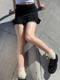 Casual Solid Split A-Line Skirt Basic Slim Mid-Waisted Patchwork Mini Skirt Women 2022 Streetwear Ladies Preppy