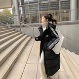 Medium And Long Down Cotton-Padded Clothes Female Winter 2024 New Knee Students Loose And Thick Cotton-Padded Jacket Coat Bread Clothes-Outfit