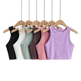 Summer Fashion Women Sexy Slim Tops O-neck Sleeveless Double Nylon Ladies Good Quality Tank Tops 6