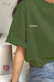 Sleeve T-shirts Women Summer Embroidery Loose Korean Style Simple All-match Trendy Causal Chic Girls Ins BF Tees Daily