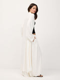 Lazy Wind Perspective Loose Long Open Shirt Plus Short Skirt Suit Women's Jersey Trousers Two