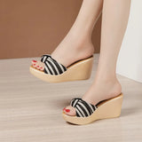 Heel Slippers Women Wear Fashionable 2023 New Muffin Thick Bottom Waterproof Table Size Fish Mouth High Heel