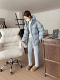 Hooded Thick Down Jacket Female 2024 Winter New Small Gentle Korean Version Of Casual White Duck Down Coat Tide-Outfit