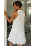 Black White Dress Summer Casual Loose Sleeveless Female Patchwork Lace Elegant Beach Party Dresses For Women Robe