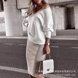 Zingj Series) 2023 Women's Fashion V-Neck Dress Top Skirt